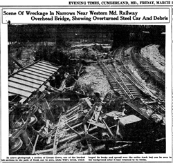 Image of area of debris that was caused by the 1936 Flood