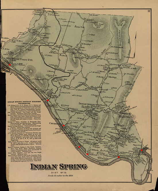 Map of Indian Spring District, 1877