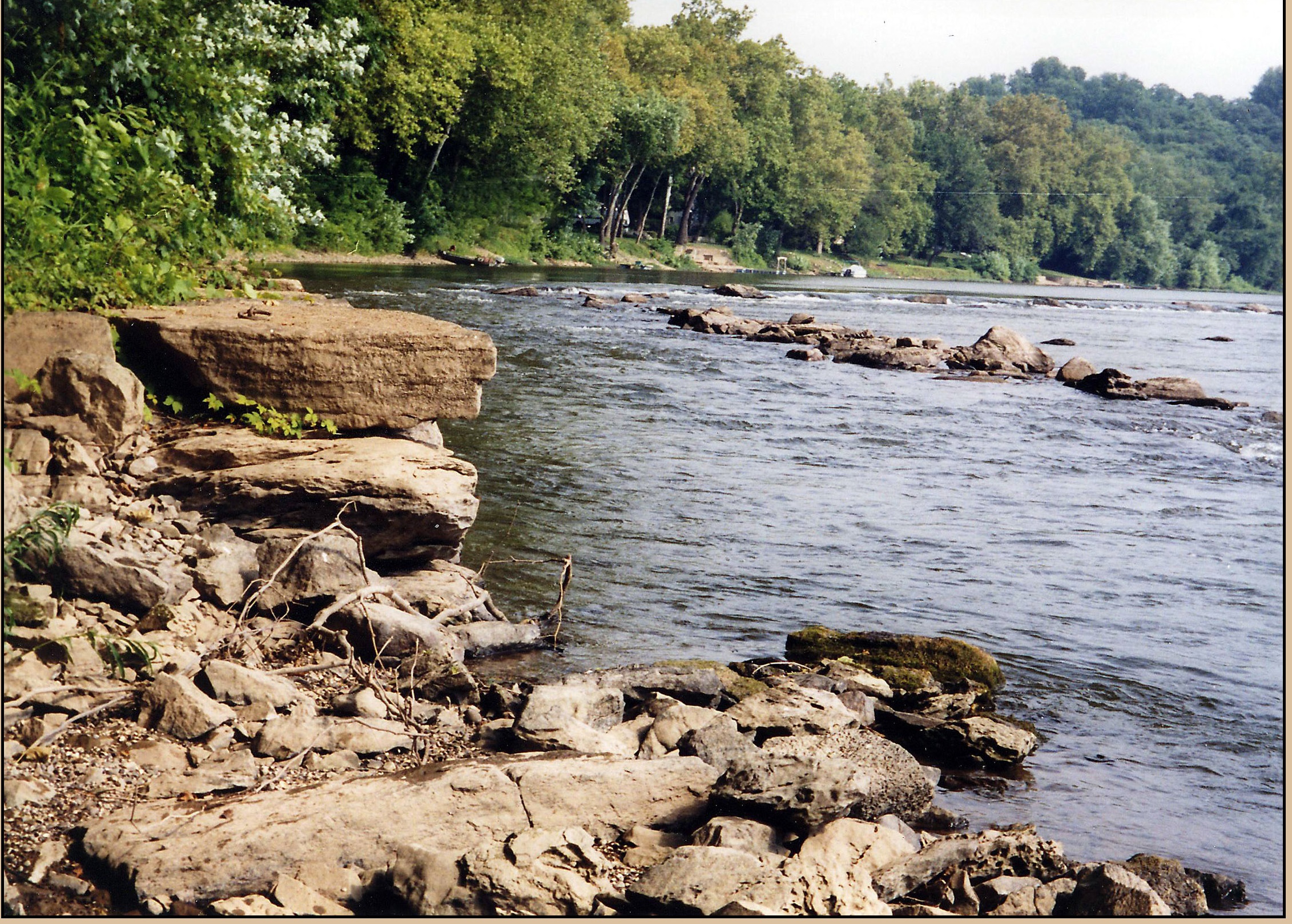 Image of Potomac River at a shallow creek bed; The sluice at House Falls, on the Potomac River, Dan Guzy