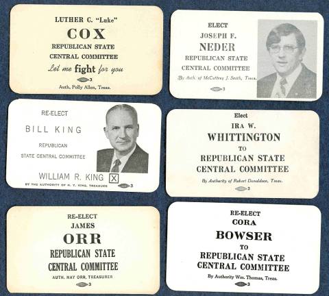 Images of local election Campaign cards - Allegany County MD