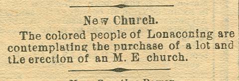 Clipping from newspaper article about New church