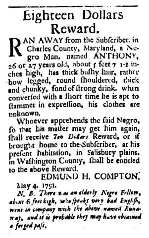 Newspaper article titled "Eighteen Dollars Reward."