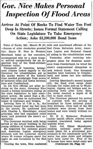 News article from Cumberland Evening News, 1936-03-20