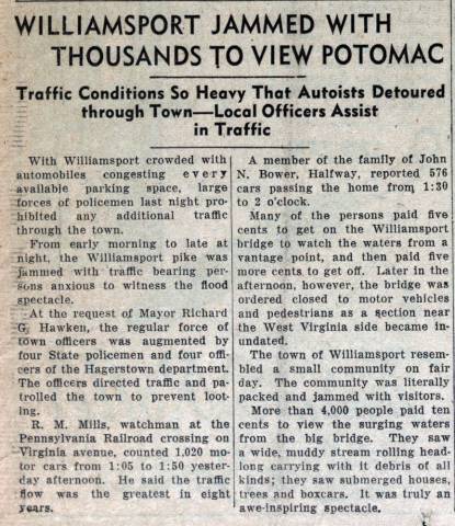 News article from Hagerstown Morning Herald, 1936-03-19