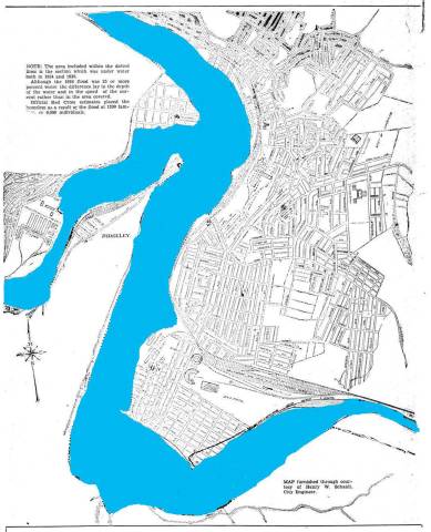 Map of Cumberland Flood 1936