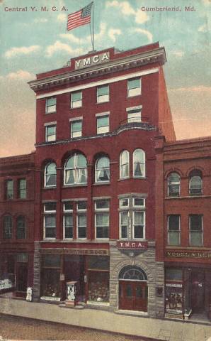 Postcard drawing of Central Y.M.C.A. building, Cumberland, MD, circa 1911