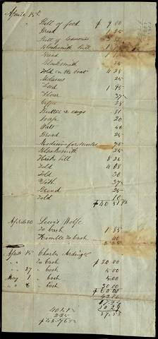 Store ledger, handwritten, from unknown time; 