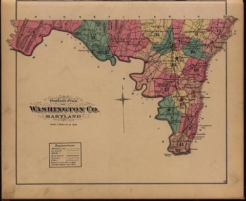 Illustrated map of Washington County Maryland, 1877