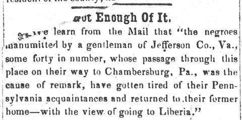 News article in Herald of Freedom & Torch Light, 1854 - "Enough Of It."