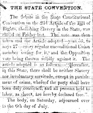 Notice in Cumberland Alleganian, 1864 - "The State Convention."
