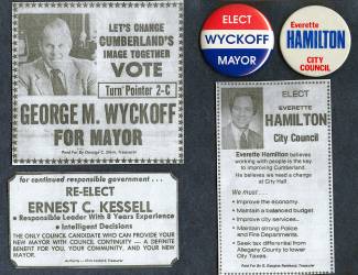 Images of local election Campaign cards - Allegany County MD