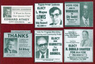 Images of local election Campaign cards - Allegany County MD