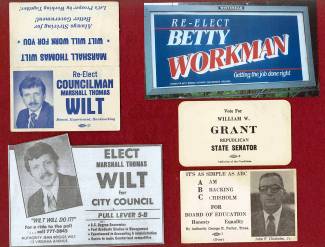 Images of local election Campaign cards - Allegany County MD