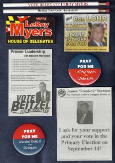 Images of local election Campaign cards - Allegany County MD