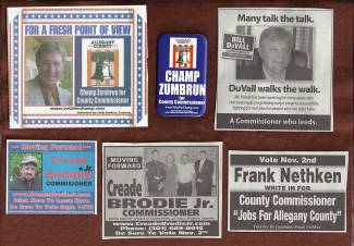 Images of local election Campaign cards - Allegany County MD