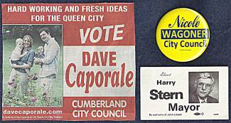 Images of local election Campaign cards - Allegany County MD