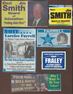 Images of local election Campaign cards - Allegany County MD