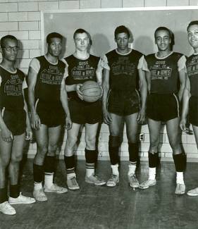 Team photo of Goss Construction Company basketball team