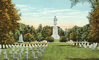 Postcard image of Antietam National Cemetery 