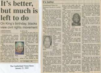 Newspaper article titled "It's better, but much is left to do"