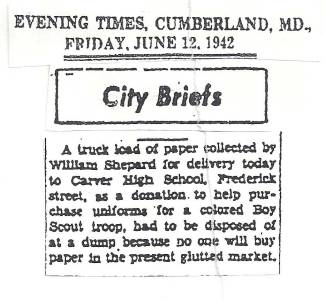 Newspaper clipping of City Briefs