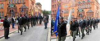 2 photos from Cumberland Chapter #172 of the Vietnam Veterans of America Honor Guard during the opening ceremonies of the National Day of Prayer 2017
