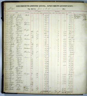 Photocopy of Payroll account ledger 1906