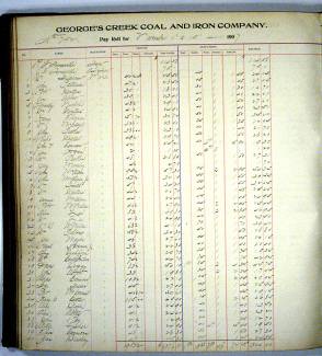 Photocopy of Payroll account ledger 1906