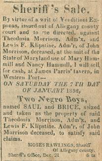 Newspaper article titled "Sheriff's Sale"
