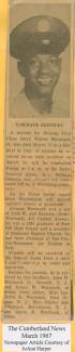 Newspaper article of obituary for Jerry Wormack with military photo