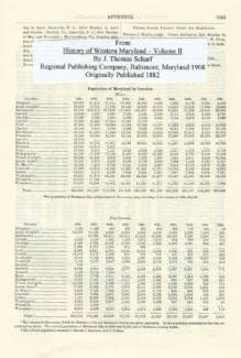 Photocopy of History of Western Maryland Population 1790-1880s