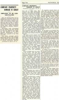 News article from Potomac Edison News letter; 1936 Flood