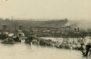 Photo of 1936 Flood in Williamsport - flooded homes along river