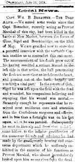 News article from Alleganian - Local News , June 20, 1864