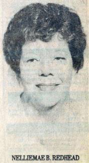 Newspaper photo of Nelliemae B. Redhead