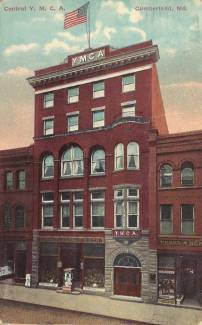 Postcard drawing of Central Y.M.C.A. building, Cumberland, MD, circa 1911