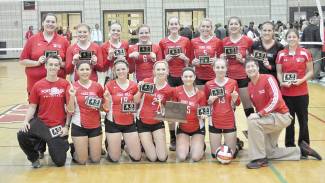 Team photo of Fort Hill State Girls Volleyball Champion, 2013