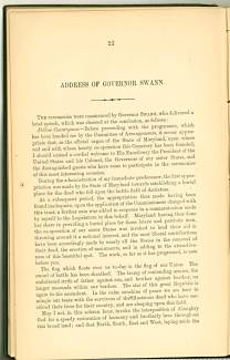 Page 22 from History of Antietam National Cemetery 1869 - "ADDRESS OF GOVERNOR SWANN"