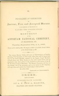 Page 24 from History of Antietam National Cemetery 1869 - "PROGRAMME OF CEREMONIES"