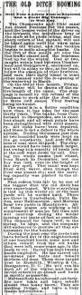 Article in Hagerstown Mail, 1892 - "The Old Ditch Booming"
