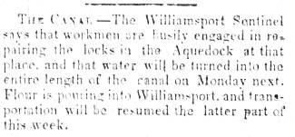 Article in Herald of Freedom & Torch Light, 1852 "The Canal."