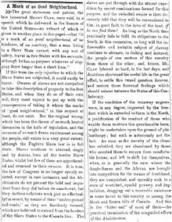 Opinion in Herald of Freedom & Torch Light, 1853 - "A Mark of No Good Neighborhood."