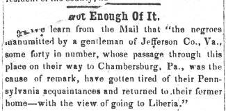 News article in Herald of Freedom & Torch Light, 1854 - "Enough Of It."