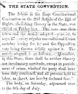 Notice in Cumberland Alleganian, 1864 - "The State Convention."