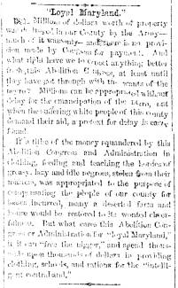 Notice in Herald of Freedom & Torch Light, 1863 - "Loyal Maryland."