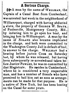 News article in Herald of Freedom & Torch Light, 1856 - "A Serious Charge"