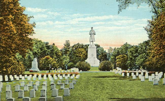 Postcard image of Antietam National Cemetery