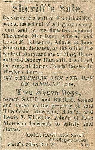 Newspaper article titled "Sheriff's Sale"