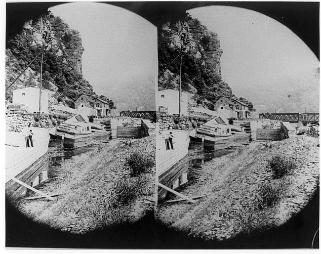 Double image of Lock 33 near Harpers Ferry