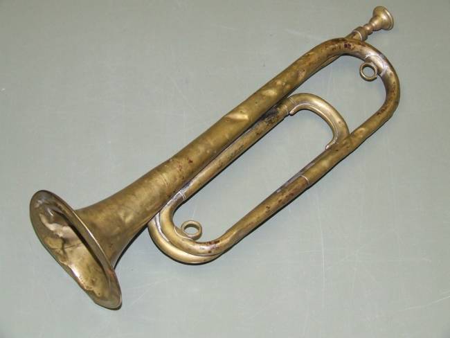Brass bugle belonged to Robert Luther Hebb (1873 – 1936) of Sharpsburg